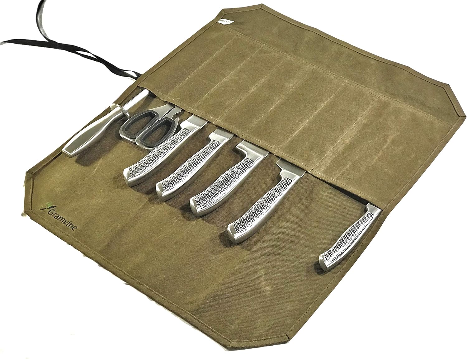 Professional Chefs Knife Roll - Waxed Canvas Foldable Culinary Bag
