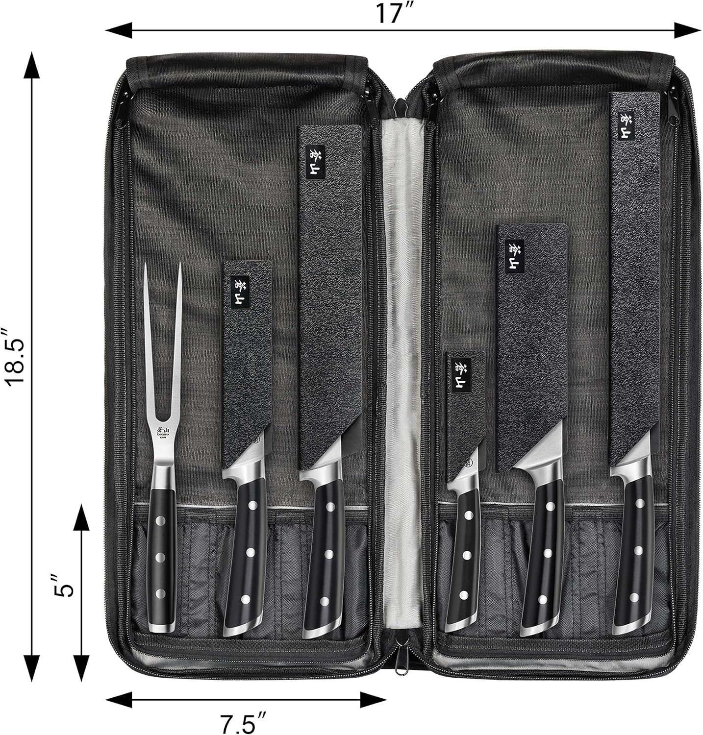 Cangshan High-Quality 7-Piece Cut Resistant nylon knife bag